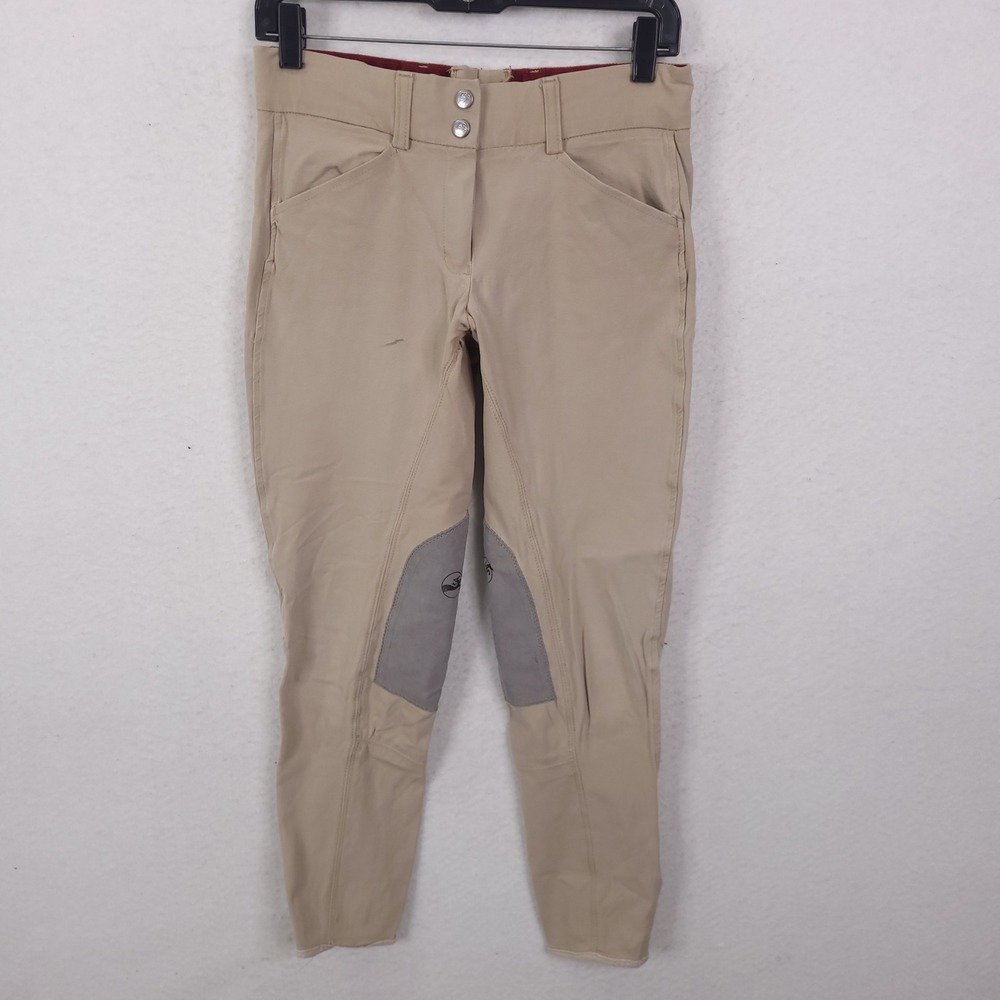 Grand Prix Riding Breeches Womens 26 Tan Equestrian Knee Patch Show Pants